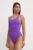 Casall costum de baie dintr-o bucată Deep Racerback culoarea violet, cupa moale