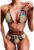 Costum de baie dama – 2 piese – imprimeu animal print – sutien reglabil – slip talie inalta brazilian cu catarama – EFAYN