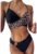 Costum de baie dama – 2 piese – slip clasic cu accesoriu si sutien cu push-up – animal print – EFAYN