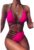 Costum de baie dama – 2 piese – sutien reglabil – slip talie inalta brazilian cu scobitura – EFAYN