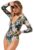 Costum de baie dama – o piesa – model floral – decolteu adanc in V – maneci lungi si spate gol – EFAYN