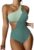 Costum de baie dama – o piesa – model green summer – prindere pe un umar – EFAYN