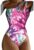 Costum de baie dama – o piesa – model happy summer wild splash – prindere fixa pe un umar – EFAYN