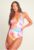 Costum de baie intreg cu model tie-dye 4405