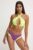 Drivemebikini costum de baie din două piese Supernova culoarea verde, cupa usor rigidizata