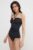 MICHAEL Michael Kors top de baie SHIRRED HALTER TANKINI culoarea negru, cupa usor rigidizata, MM7M760