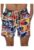 Pantaloni scurti de baie tip sort – barbati – model cu robotei – imprimeu grafic cartoon – prindere cu snur – tematica space man – uscare rapida – EFAYN