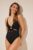 women’secret costum de baie dintr-o bucată HIBISCUS culoarea negru, cupa usor rigidizata, 5527085